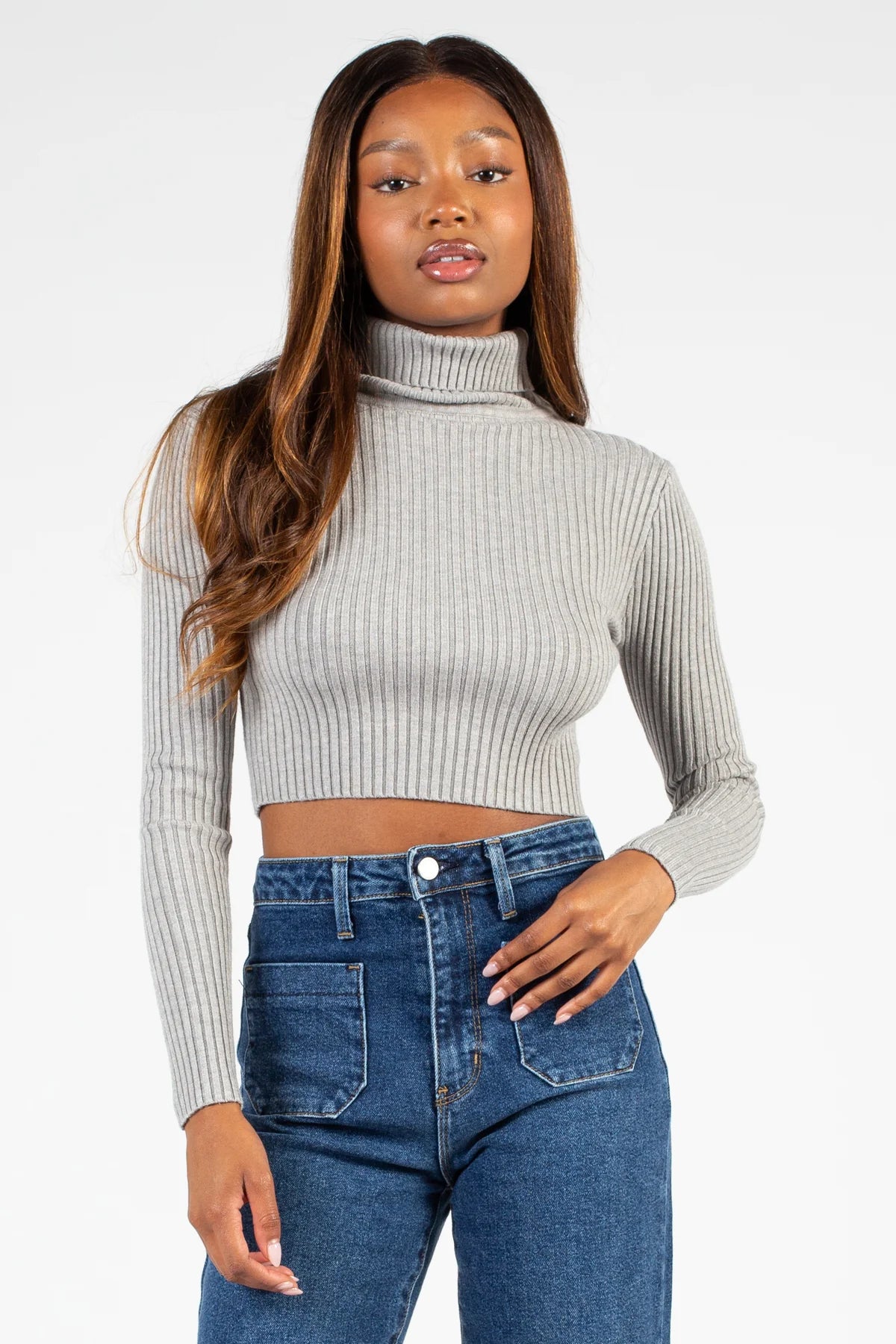 FROSTYVA – Ribbed Turtleneck Sweater, Perfect for Spring